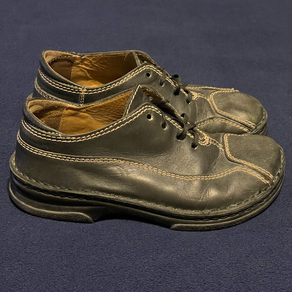Footprints by Birkenstock Black Leather Lace Up Oxfords Women's Size 37 240